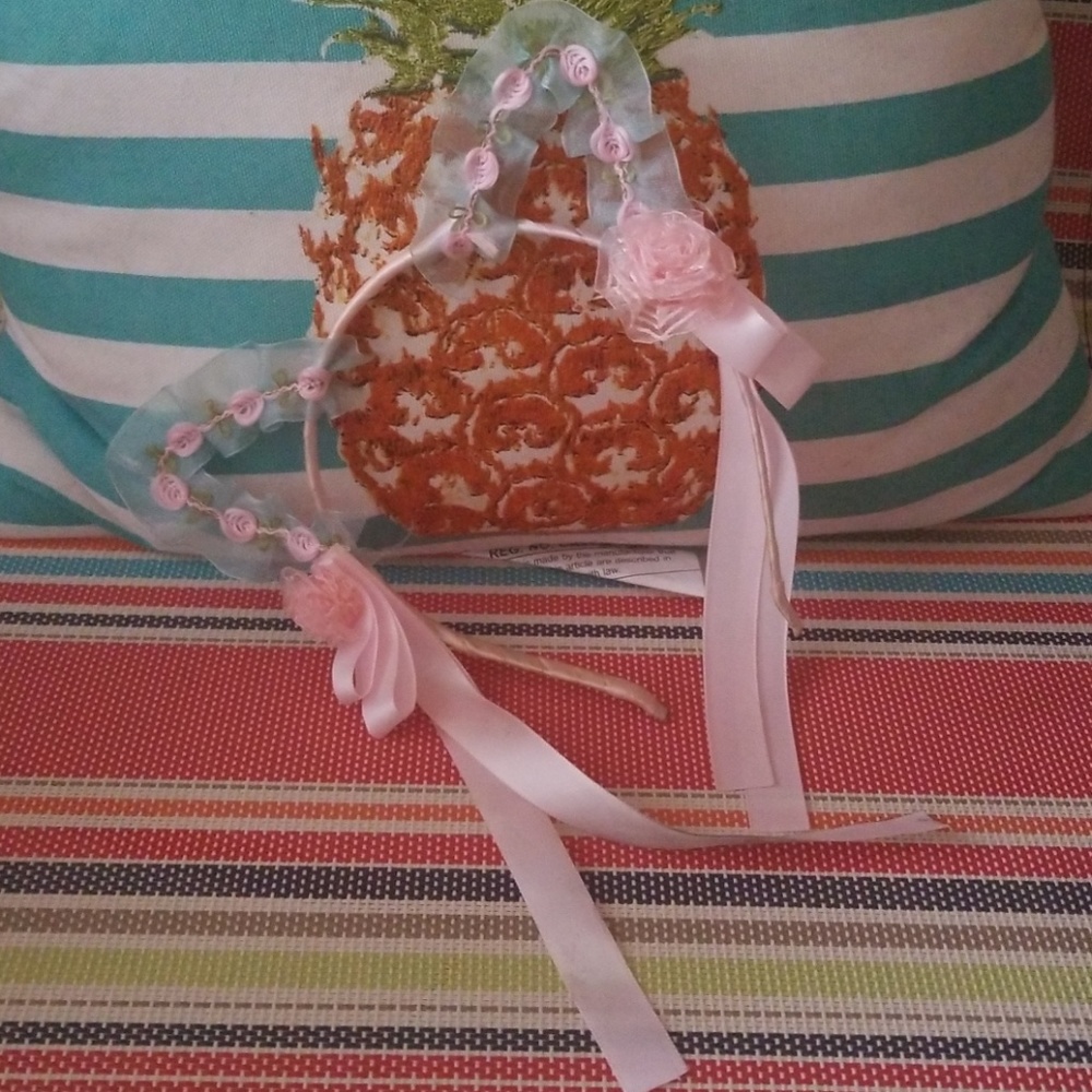 Pastel Kawaii Cat Headband with Roses
